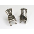 set miniaturi din argint : balansoar & scaun chippendale. Italia